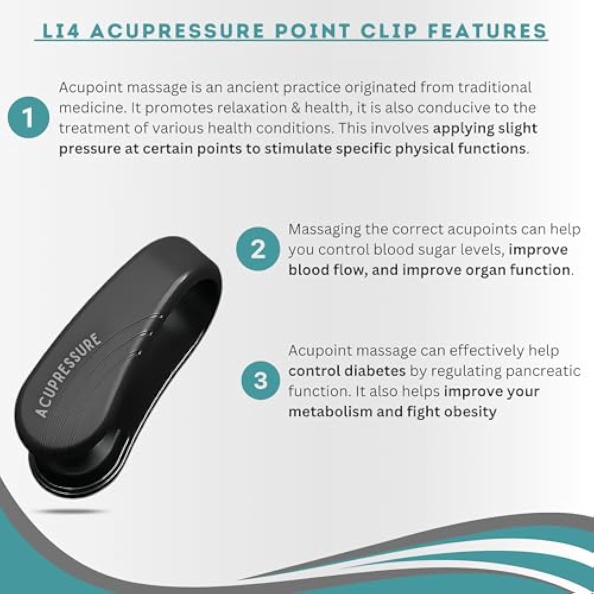 Acupressure Clip for Diabetes Control, Health Aid
